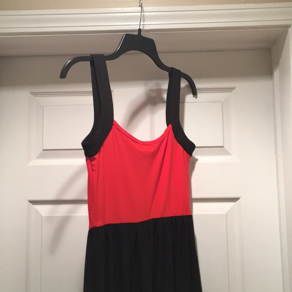BeBop Red & Black Color Block Skater Dress - Picture 3 of 3